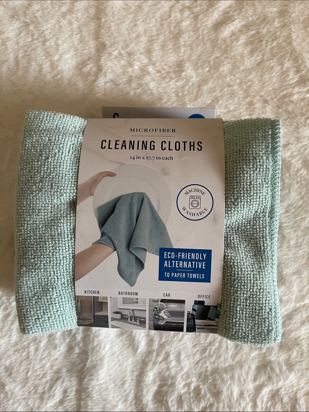 Microfiber Cleaning Cloths - Light Mint Green 6 count